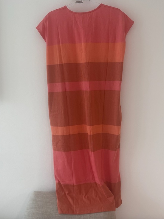 Beaumont Organic Dana-Jo Organic Cotton Dress Coral Multi Stripe - Picture 5 of 8